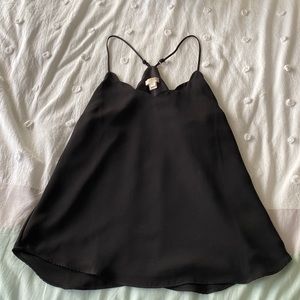 Black scalloped tank top Jcrew